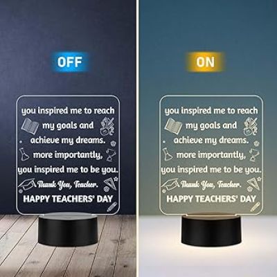Happy Teachers Day Gift Lamp Teachers Day Gift from Student School Teacher Gift  Memorable Teachers Day Gift for Sir/Madam Warm White Light
