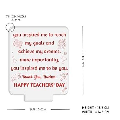 Happy Teachers Day Gift Lamp Teachers Day Gift from Student School Teacher Gift  Memorable Teachers Day Gift for Sir/Madam Warm White Light