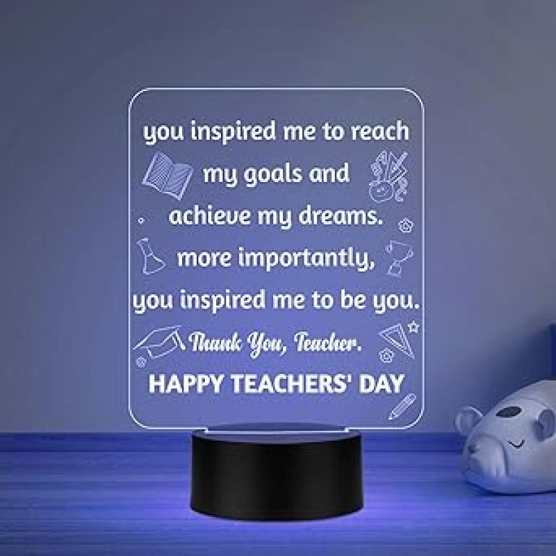 Happy Teachers Day Gift Lamp Teachers Day Gift from Student School Teacher Gift Memorable Teachers Day Gift for Sir/Madam Multicolored Light