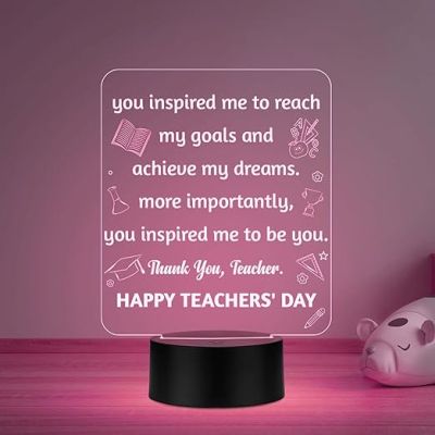 Happy Teachers Day Gift Lamp Teachers Day Gift from Student School Teacher Gift Memorable Teachers Day Gift for Sir/Madam Multicolored Light