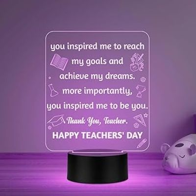 Happy Teachers Day Gift Lamp Teachers Day Gift from Student School Teacher Gift Memorable Teachers Day Gift for Sir/Madam Multicolored Light