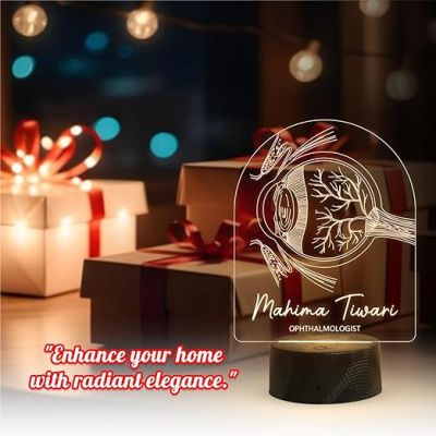 Personalized Ophthalmologist Eye Doctor LED Night Light Doctor Clinic Office Decor Thankyou Gift for Eye Doctor 3D Eye Light Led Lamp Warm White Light
