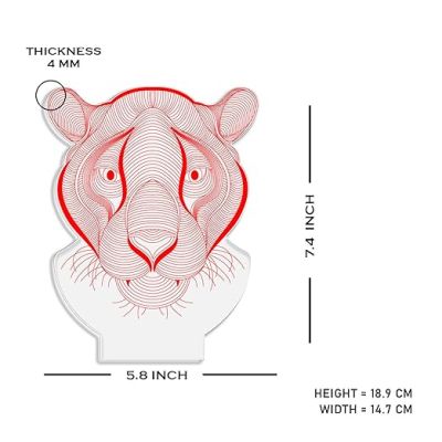 3D Illusion Lion Face Night Lamp Return Gift Kids Birthday Bedside Lamp Room Decor for Child Girls Boys Warm White Light