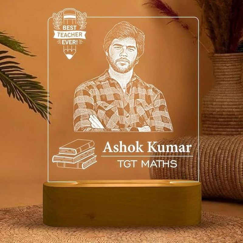 Personalized Best Teacher Ever Night Lamp  Teacher Day Gift from Student Birthday Gift for Teacher Memorable Gift for Mam & Sir  Warm White Light