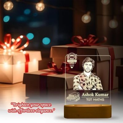 Personalized Best Teacher Ever Night Lamp  Teacher Day Gift from Student Birthday Gift for Teacher Memorable Gift for Mam & Sir  Warm White Light