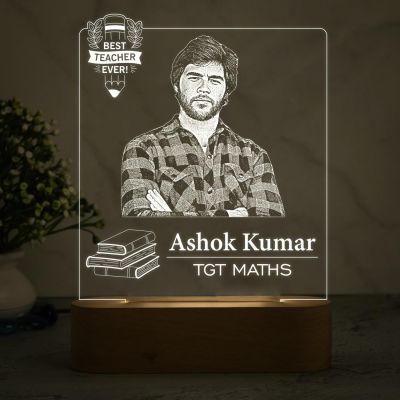 Personalized Best Teacher Ever Night Lamp  Teacher Day Gift from Student Birthday Gift for Teacher Memorable Gift for Mam & Sir  Warm White Light