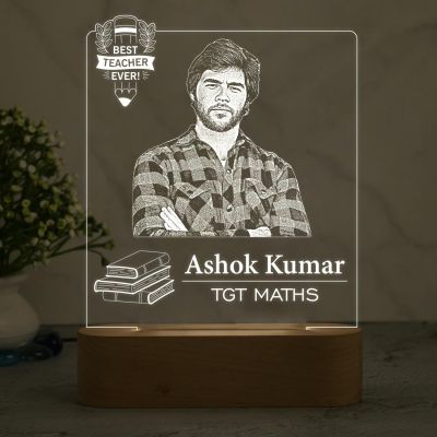 Personalized Best Teacher Ever Night Lamp  Teacher Day Gift from Student Birthday Gift for Teacher Memorable Gift for Mam & Sir  Warm White Light