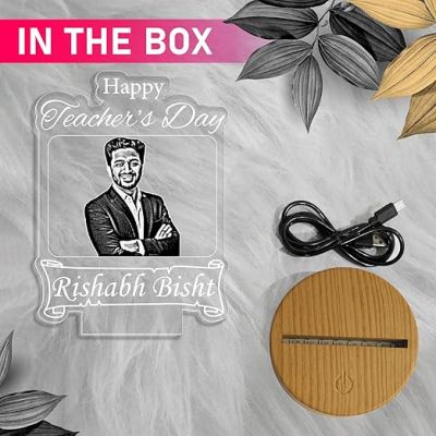 Happy Teachers Day Personalized Led Lamp  Customized with Photo & Name Memorable Teachers Day Gift for Sir/Madam Multicolored Light