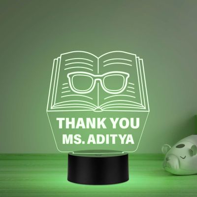 Teacher Appreciation Gift Engraved Night Light, Teacher Gift for Women on Birthday, Retirement, Farewell, Thank You Gift for Teachers from Student Multicolored Light