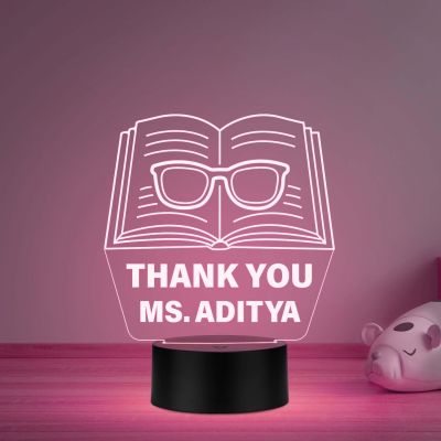 Teacher Appreciation Gift Engraved Night Light, Teacher Gift for Women on Birthday, Retirement, Farewell, Thank You Gift for Teachers from Student Multicolored Light