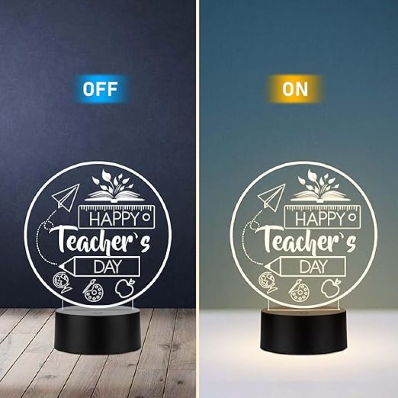 Happy Teachers Day Gift from Student Appreciation Gift Thank You Teacher Light for Sir & Mam School Teacher Gift from Students Teacher's Day Gift Warm White Light