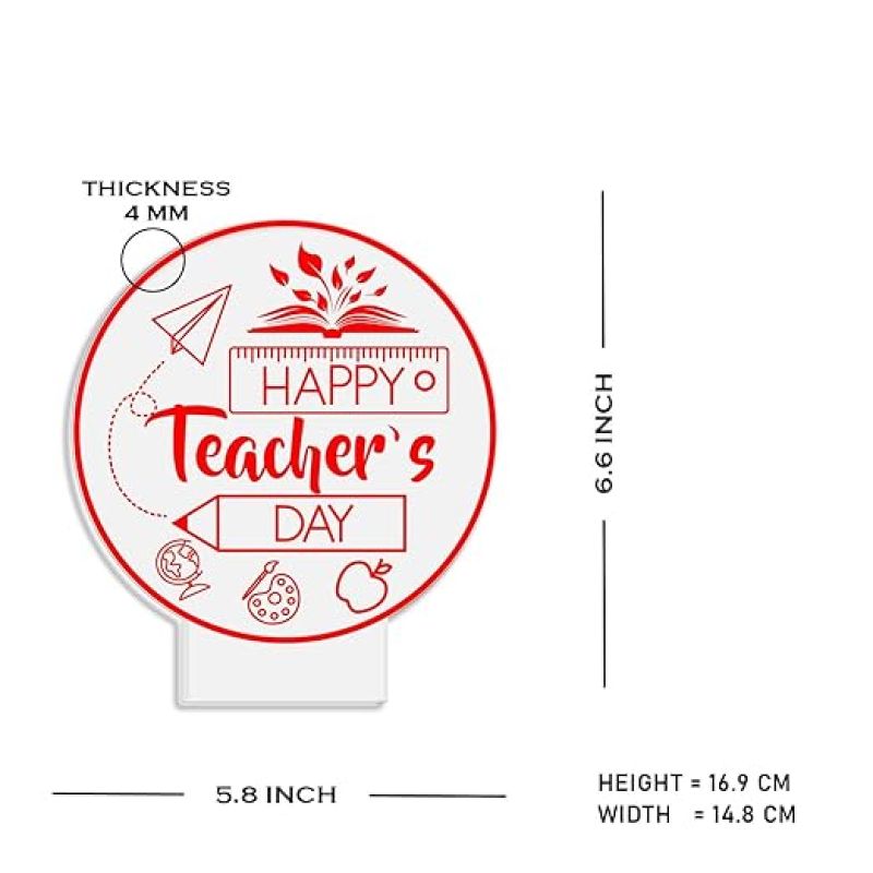 Happy Teachers Day Gift from Student Appreciation Gift Thank You Teacher Light for Sir & Mam School Teacher Gift from Students Teacher's Day Gift Warm White Light