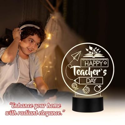 Happy Teachers Day Gift from Student Appreciation Gift Thank You Teacher Light for Sir & Mam School Teacher Gift from Students Teacher's Day Gift Warm White Light