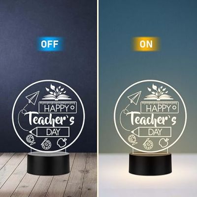 Happy Teachers Day Gift from Student Appreciation Gift Thank You Teacher Light for Sir & Mam School Teacher Gift from Students Teacher's Day Gift Warm White Light