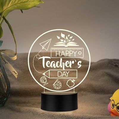 Happy Teachers Day Gift from Student Appreciation Gift Thank You Teacher Light for Sir & Mam School Teacher Gift from Students Teacher's Day Gift Warm White Light