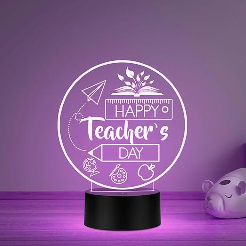 Happy Teachers Day Gift from Student Appreciation Gift Thank You Teacher Light for Sir & Mam School Teacher Gift from Students Teacher's Day Gift Multicolored