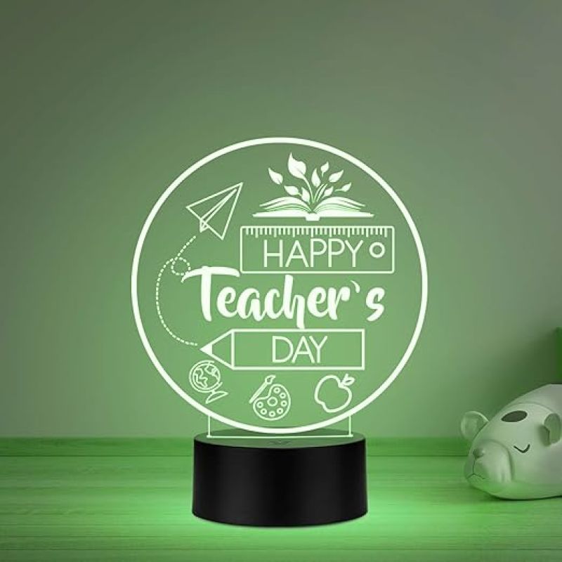 Happy Teachers Day Gift from Student Appreciation Gift Thank You Teacher Light for Sir & Mam School Teacher Gift from Students Teacher's Day Gift Multicolored