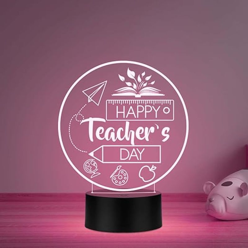 Happy Teachers Day Gift from Student Appreciation Gift Thank You Teacher Light for Sir & Mam School Teacher Gift from Students Teacher's Day Gift Multicolored