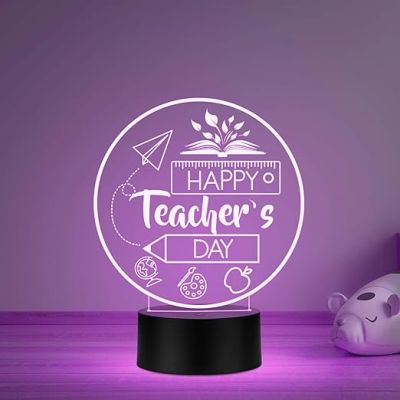 Happy Teachers Day Gift from Student Appreciation Gift Thank You Teacher Light for Sir & Mam School Teacher Gift from Students Teacher's Day Gift Multicolored