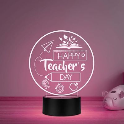 Happy Teachers Day Gift from Student Appreciation Gift Thank You Teacher Light for Sir & Mam School Teacher Gift from Students Teacher's Day Gift Multicolored