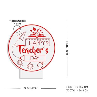 Happy Teachers Day Gift from Student Appreciation Gift Thank You Teacher Light for Sir & Mam School Teacher Gift from Students Teacher's Day Gift Multicolored