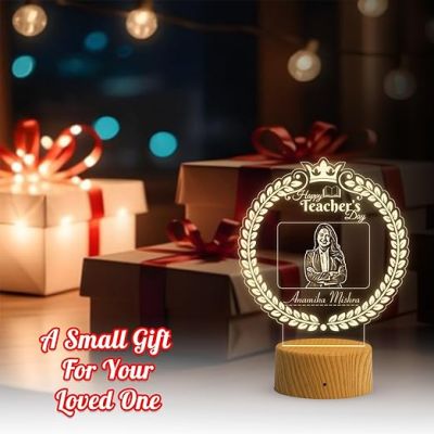 Personalized Happy Teachers Day Led Desk Table Lamp  Memorable Gift for Teachers Day Warm White Light