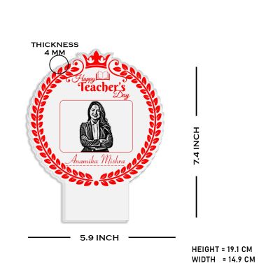Personalized Happy Teachers Day Led Desk Table Lamp  Memorable Gift for Teachers Day Warm White Light