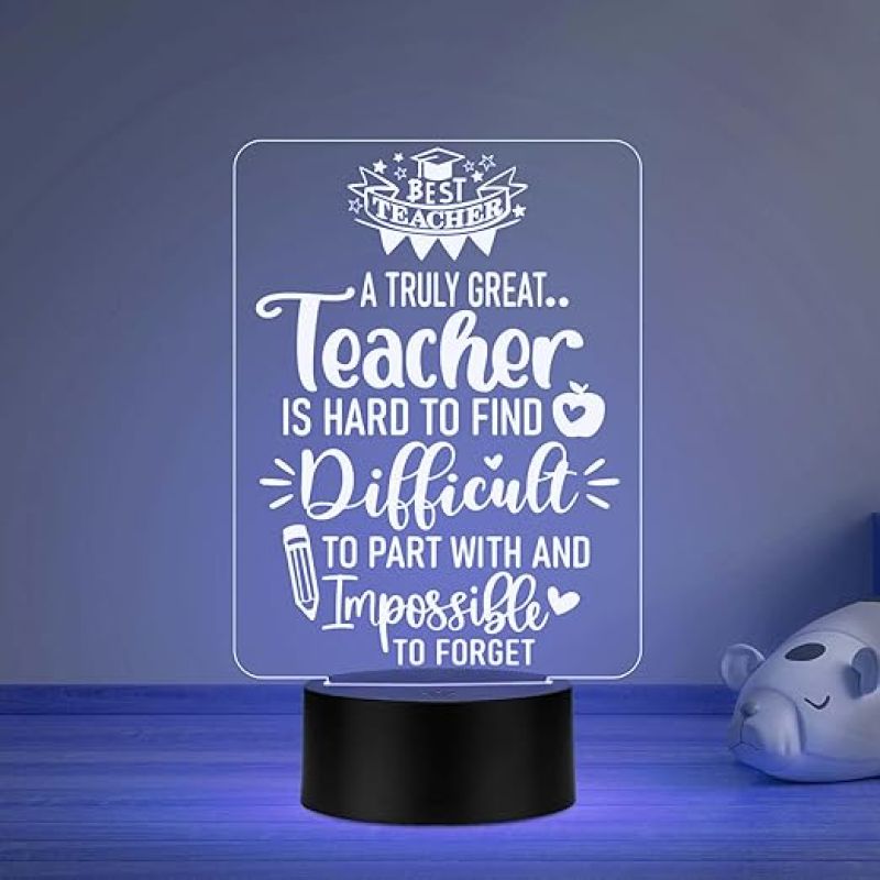 A Truly Great Teacher Engraved Night Lamp Inspirational Night Light  Thankyou Gift for Teacher from Student Automatic Color Changing Light