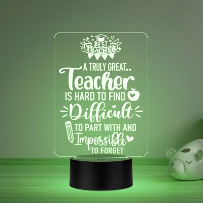 A Truly Great Teacher Engraved Night Lamp Inspirational Night Light  Thankyou Gift for Teacher from Student Automatic Color Changing Light