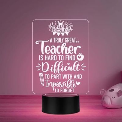 A Truly Great Teacher Engraved Night Lamp Inspirational Night Light  Thankyou Gift for Teacher from Student Automatic Color Changing Light