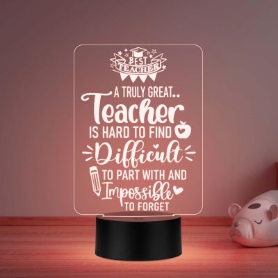 A Truly Great Teacher Engraved Night Lamp Inspirational Night Light  Thankyou Gift for Teacher from Student Automatic Color Changing Light