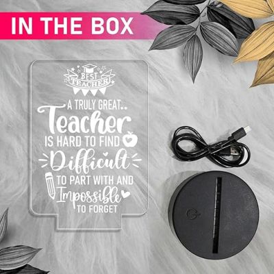 A Truly Great Teacher Engraved Night Lamp Inspirational Night Light  Thankyou Gift for Teacher from Student Automatic Color Changing Light