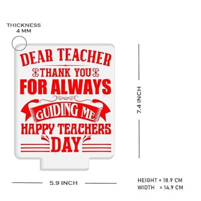 Dear Teacher Thankyou for always guiding me Night Lamp Happy Teachers Day Gift from Student Automatic Color Changing Light