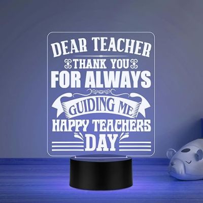 Dear Teacher Thankyou for always guiding me Night Lamp Happy Teachers Day Gift from Student Automatic Color Changing Light