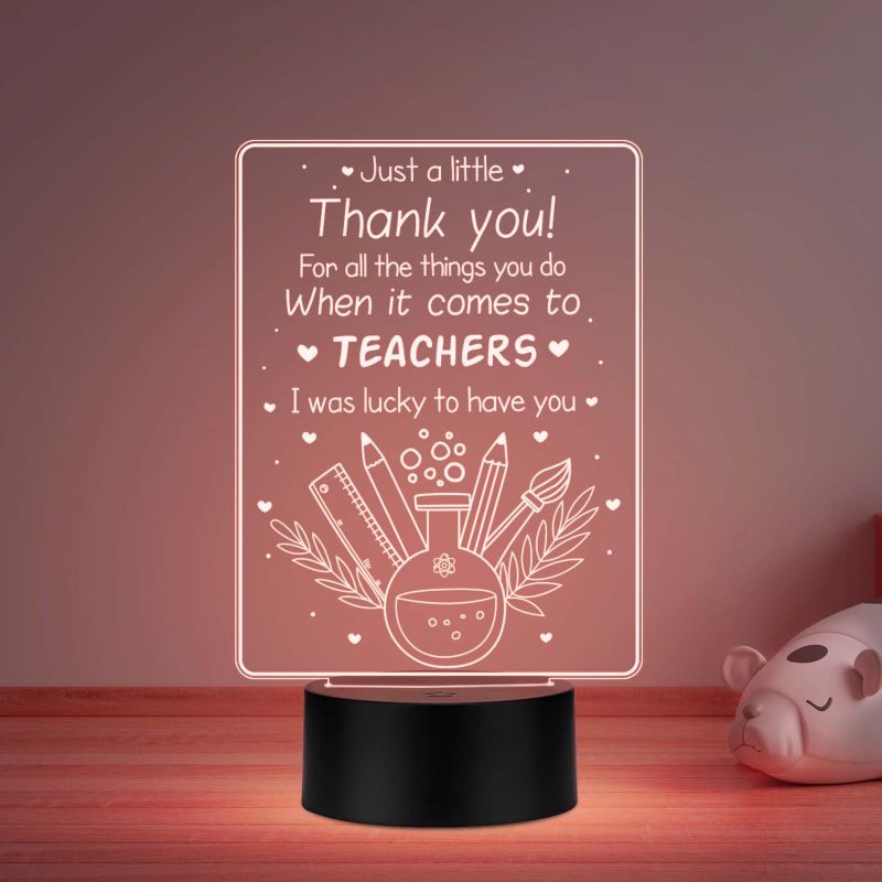 Just a little thank you Night Lamp with Multicolored Light Thank You Gift for Sir & Mam Thank You Appreciation Gift for Teacher, Friend, Parent Inspirational Gift for Teacher