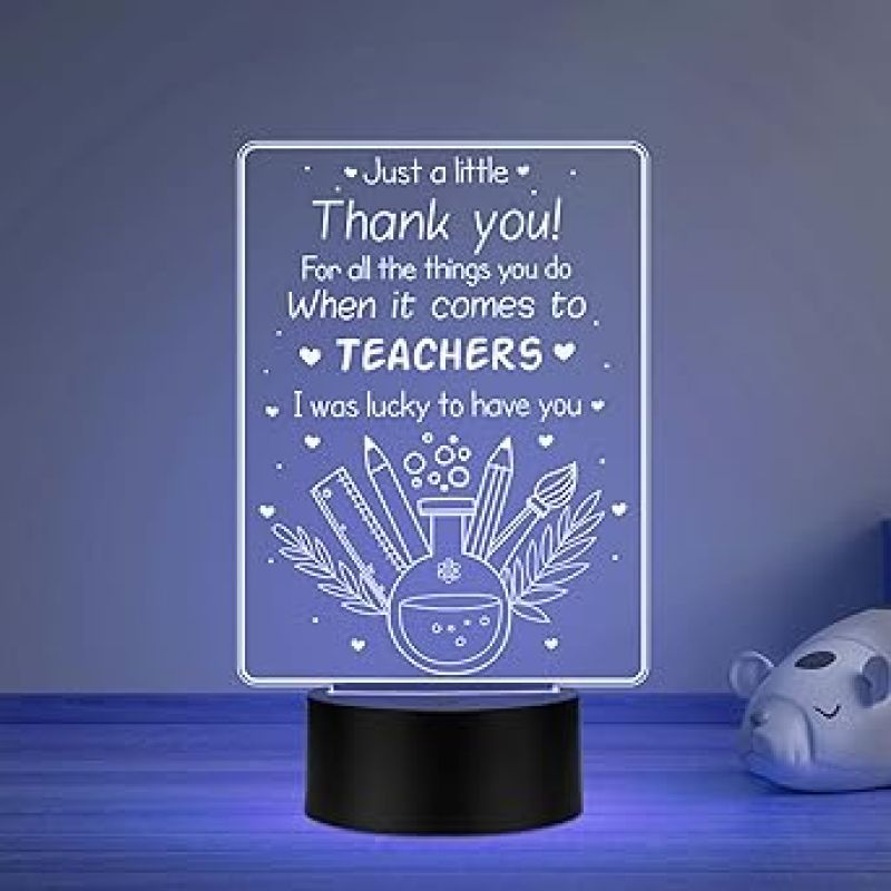 Just a little thank you Night Lamp with Multicolored Light Thank You Gift for Sir & Mam Thank You Appreciation Gift for Teacher, Friend, Parent Inspirational Gift for Teacher