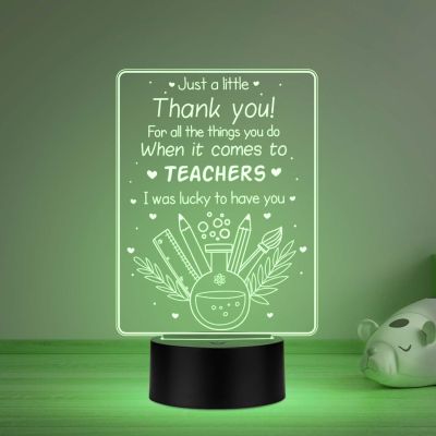 Just a little thank you Night Lamp with Multicolored Light Thank You Gift for Sir & Mam Thank You Appreciation Gift for Teacher, Friend, Parent Inspirational Gift for Teacher