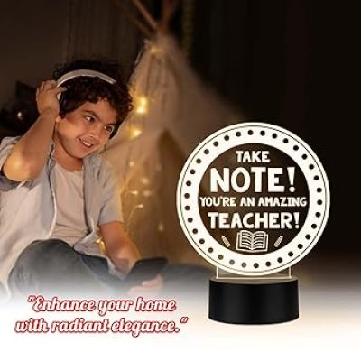 You are an Amazing Teacher Engraved Night Lamp with Warm White Light Gift for Teachers Day from Student