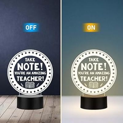 You are an Amazing Teacher Engraved Night Lamp with Warm White Light Gift for Teachers Day from Student