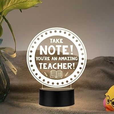 You are an Amazing Teacher Engraved Night Lamp with Warm White Light Gift for Teachers Day from Student