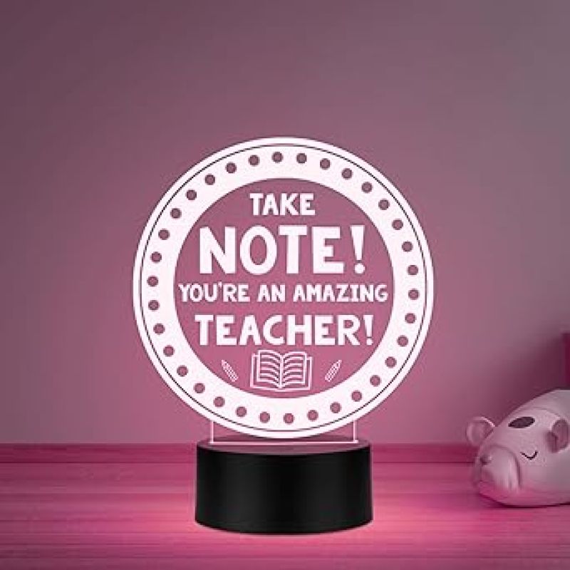 You are an Amazing Teacher Engraved Night Lamp with Automatic Color Changing Light Gift for Teachers Day from Student