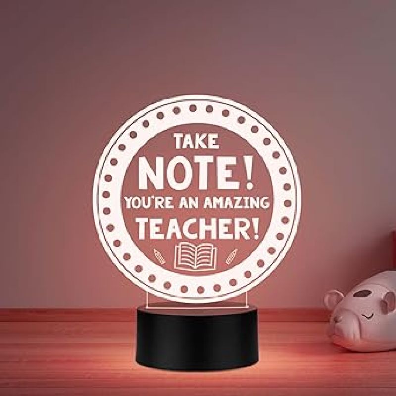 You are an Amazing Teacher Engraved Night Lamp with Automatic Color Changing Light Gift for Teachers Day from Student
