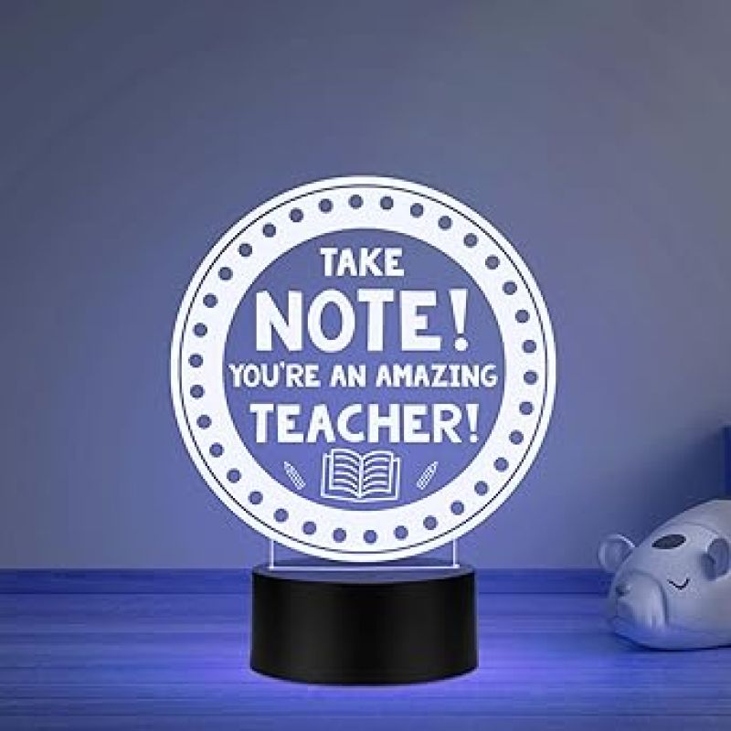 You are an Amazing Teacher Engraved Night Lamp with Automatic Color Changing Light Gift for Teachers Day from Student