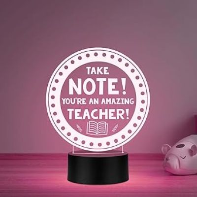 You are an Amazing Teacher Engraved Night Lamp with Automatic Color Changing Light Gift for Teachers Day from Student