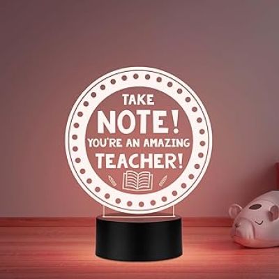 You are an Amazing Teacher Engraved Night Lamp with Automatic Color Changing Light Gift for Teachers Day from Student