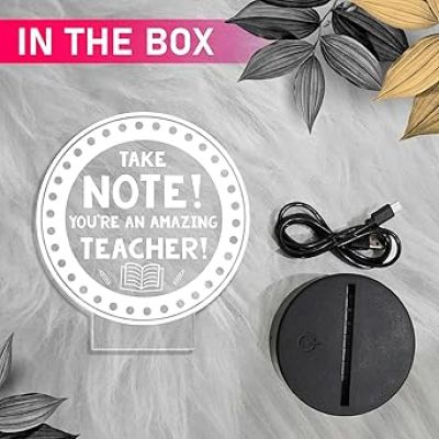 You are an Amazing Teacher Engraved Night Lamp with Automatic Color Changing Light Gift for Teachers Day from Student