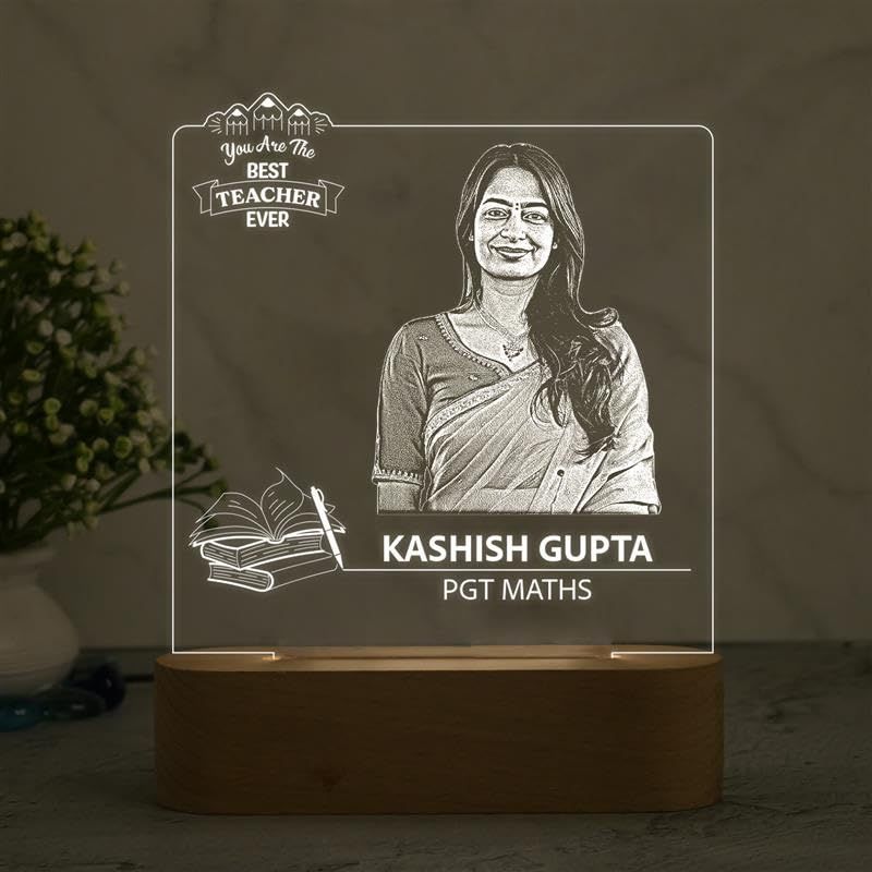 Personalized Photo Led Lamp Teachers Day Gift for Teacher, Professor, Principal, Sir, Madam, Ma'am | Appreciation Gift for Teacher Warm White Light