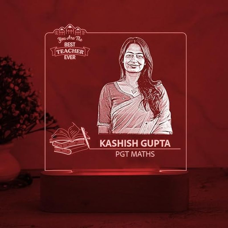 Personalized Photo Led Lamp Teachers Day Gift for Teacher, Professor, Principal, Sir, Madam, Ma'am Appreciation Gift for Teacher Automatic Color Changing Light