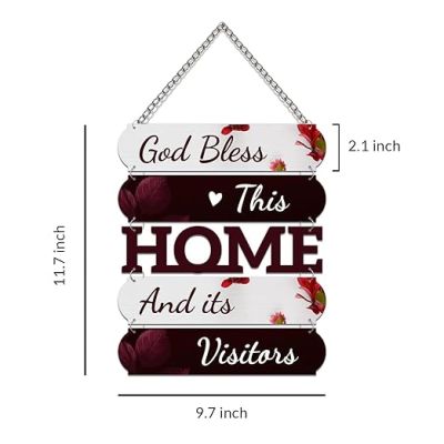 Wooden God Bless This Home And Its Visitors Wall Hanging For Home Decoration  Positive Vibes Decor  Home Decor Items For Living Room Wall Art
