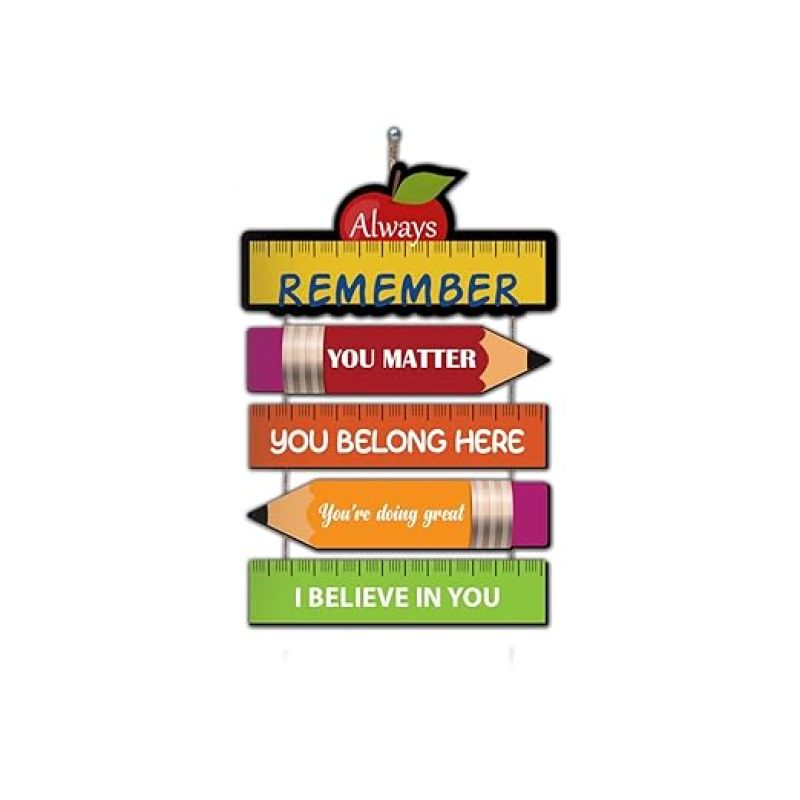 Classroom Wall Decor, Motivational Classroom Door Inspirational Wood Hanging Decoration Always Remember You Matter Wooden Wall Hanging for Classroom School Playroom Nursery